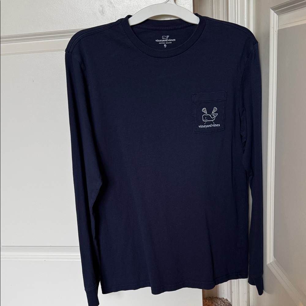 Vineyard Vines kids extra large Dark Blue Long Sleeve Tee lacrosse